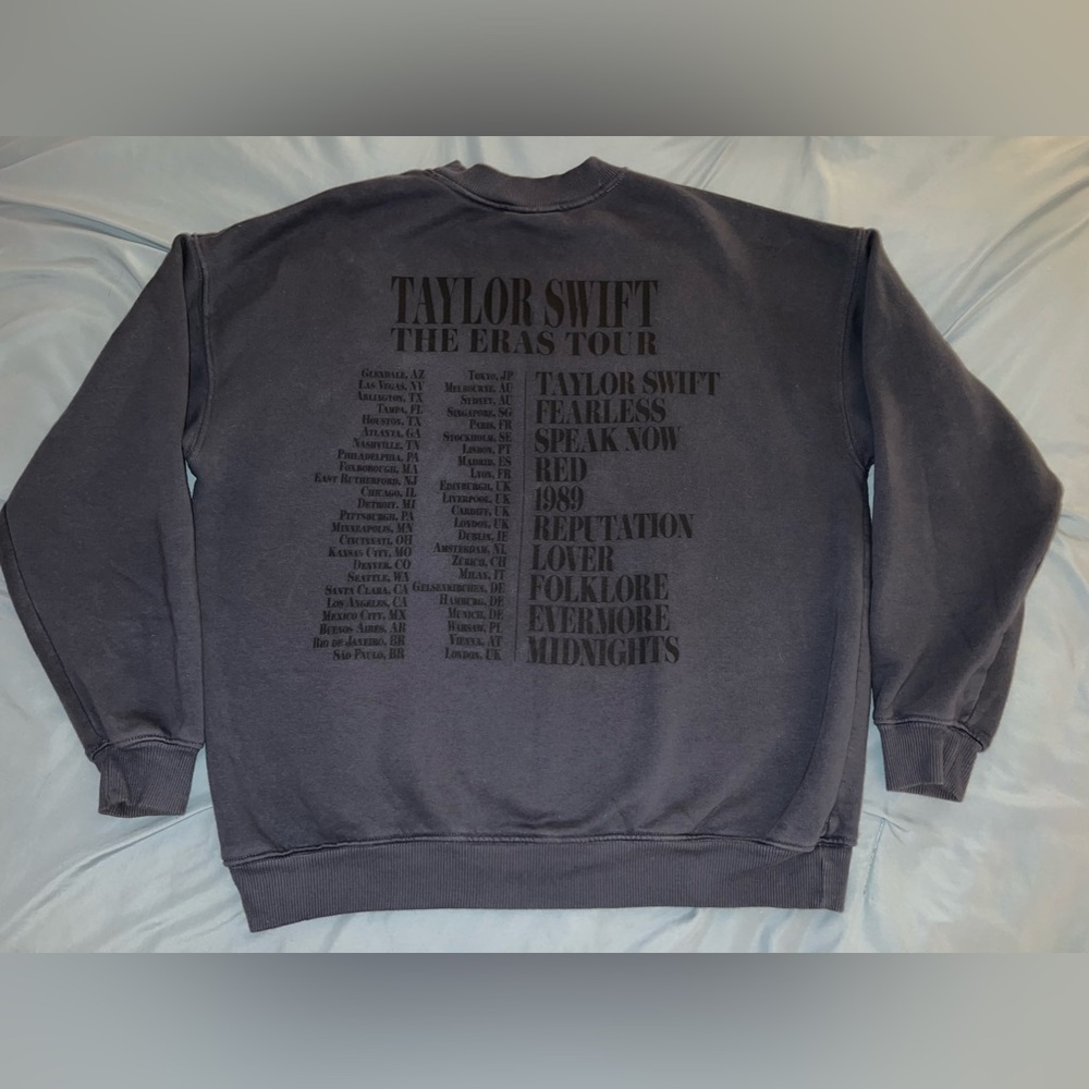 Taylor Swift Eras Tour Blue Crewneck - International dates!